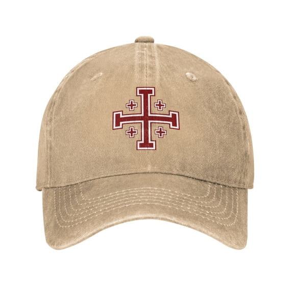 Jerusalem Cross Faig Adult Adjustable Classic Washed Casquette Cap Hat Baseball Cap For Man For Woman