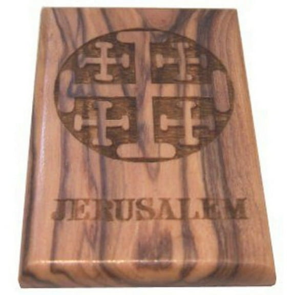 Jerusalem Cross Magnet - Olive wood (6x4 cm or 2.4x1.6")