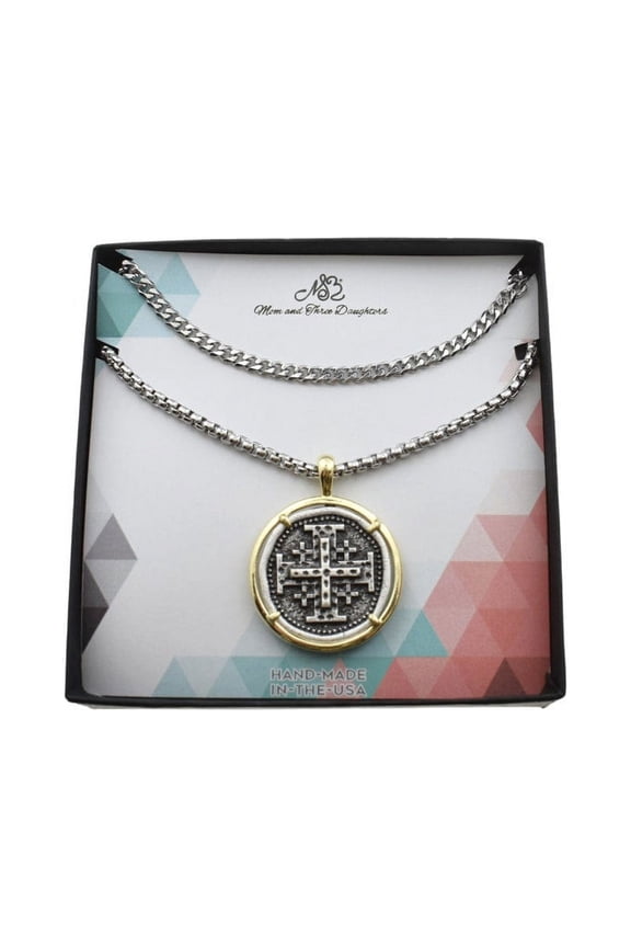 Jerusalem Crusaders Cross Necklace Set for Men. Mens Necklace Set. Cross Pendant. Jewelry Gifts. . Jewelry Sets