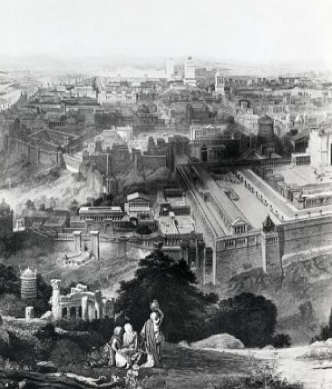 Jerusalem During Time of Christ by Henry Courtney Selous illustration (1811-1890) Canvas Art - Henry Courtney Selous (24 x 36)