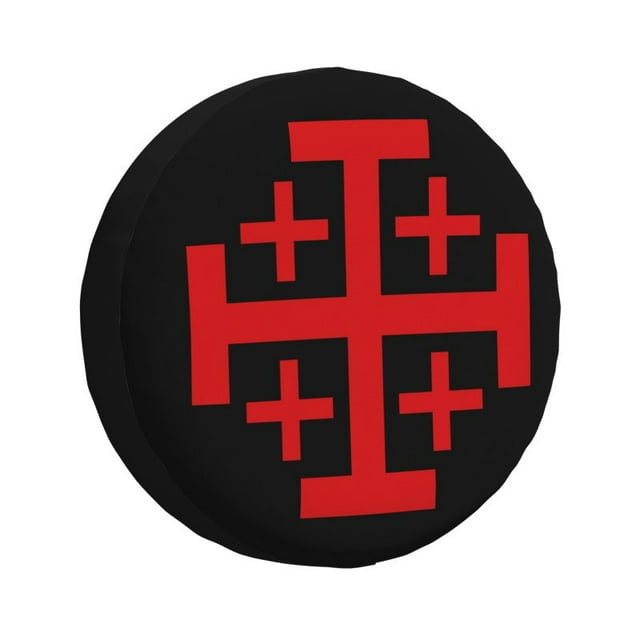 Jerusalem Kingdom Cross Spare Wheel Tire Cover for RAV4 Prado Knights