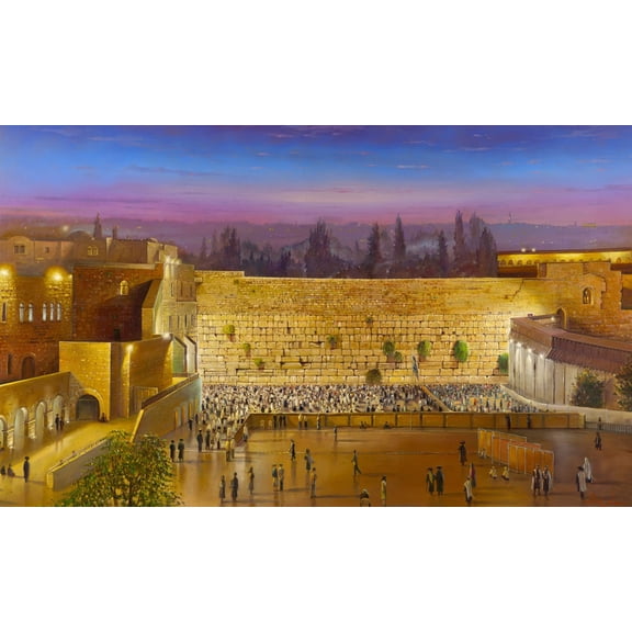 Jerusalem Painting: Friday night at the Kotel in Jerusalem