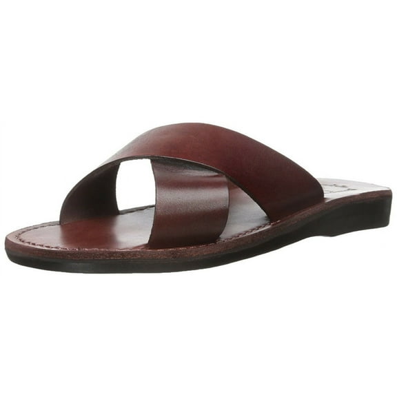 Jerusalem Sandals Women's Elan Rubber Slide Sandal, Brown, 40 EU/9 M US