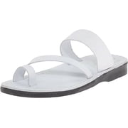 Jerusalem Sandals Womens Zohar Rubber Slide Sandal, White, 37 US Womens 6
