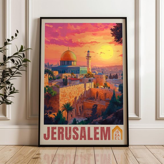 Jerusalem Skyline Print Middle East Travel Art
