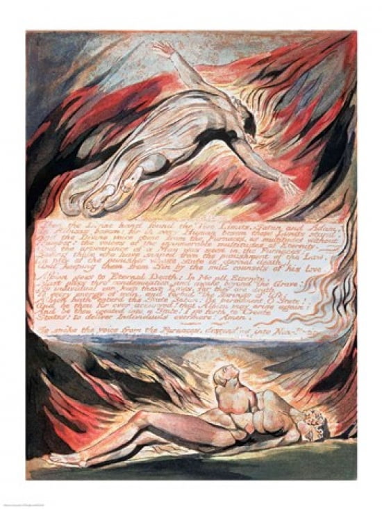 Jerusalem The Emanation of The Giant Albion Then the Divine Hand Canvas Art - William Blake (18 x 24)