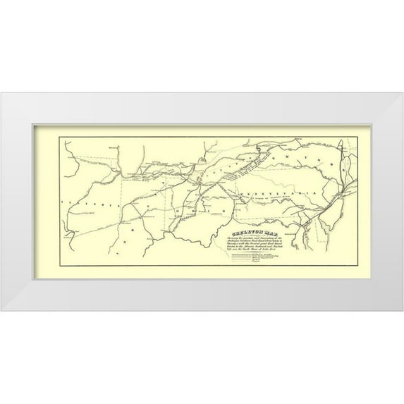 Jervis 18x10 White Modern Wood Framed Museum Art Print Titled - Michigan Southern Railroad Skeleton - Jervis 1850