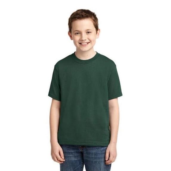 Jerzees 29B Youth Dri-Power Active 50 Percent Cotton & 50 Percent Poly T-Shirt, Forest Green - Large