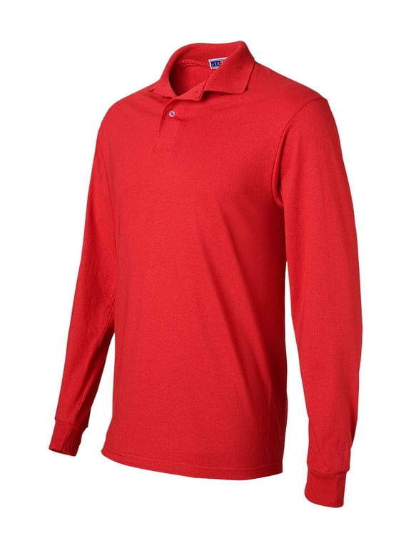 437ML Men's 5.6 oz 50/50 Long-Sleeve Jersey Polo with SpotShield