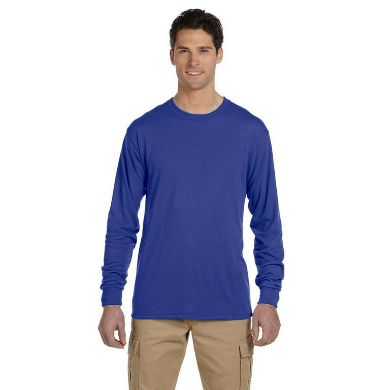 Jerzees oz. 100% Polyester SPORT with Moisture-Wicking Long-Sleeve T-Shirt (21ML) Royal Blue, L - Walmart.com
