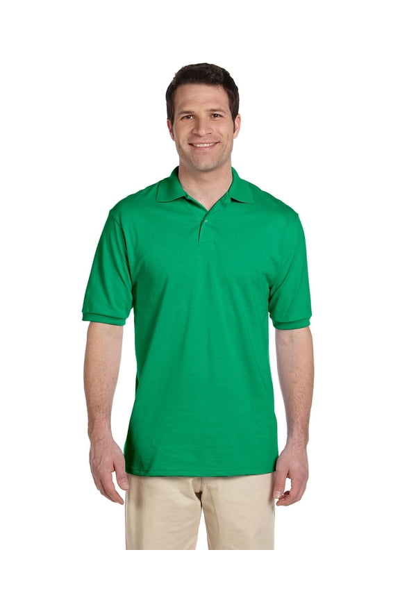 5.6 oz. 50/50 Jersey Pocket Polo with SpotShield, Kelly Green, XXX-Large