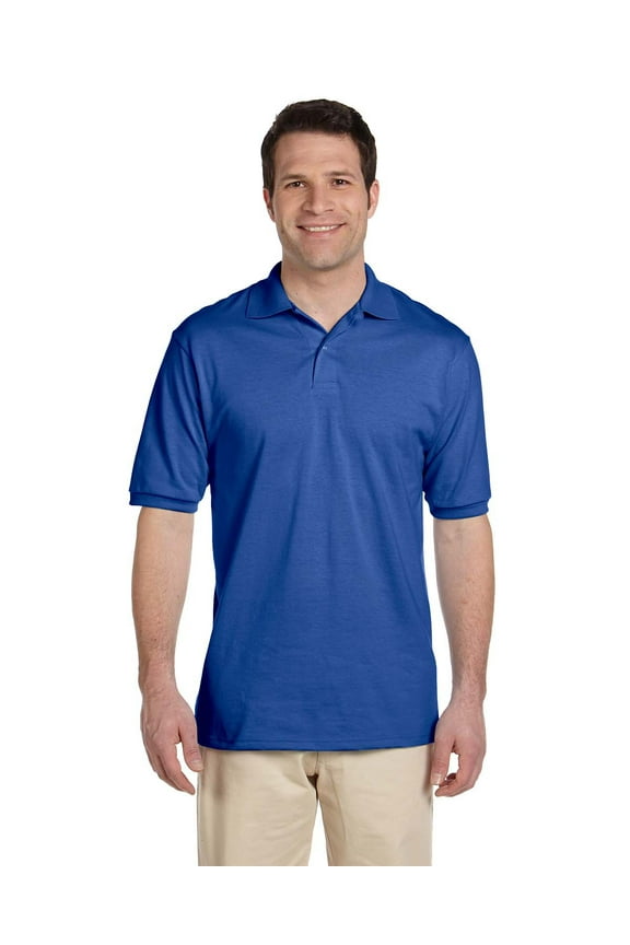 50/50 Men's 5.6 oz. Jersey Polo with Spotshield (Royal, Medium)