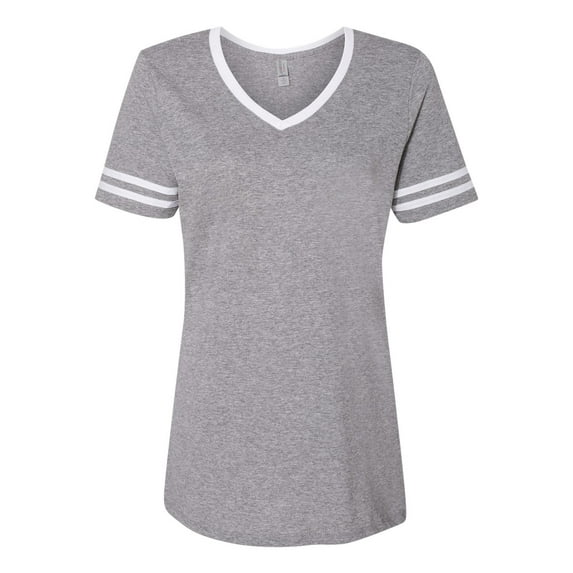 Jerzees 602WVR Ladies' 4.5 oz. TRI-BLEND Varsity V-Neck T-Shirt (2 PACK)