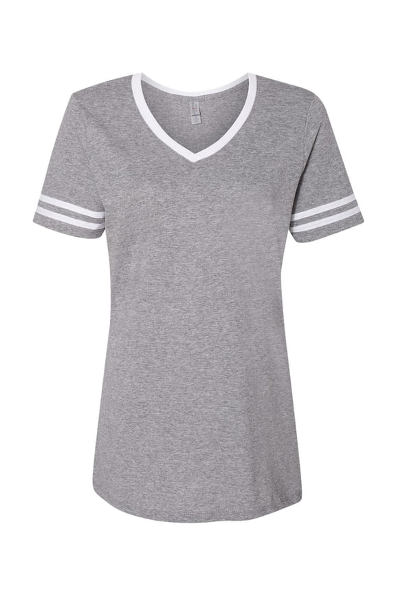 602WVR Ladies' 4.5 oz. TRI-BLEND Varsity V-Neck T-Shirt (2 PACK)