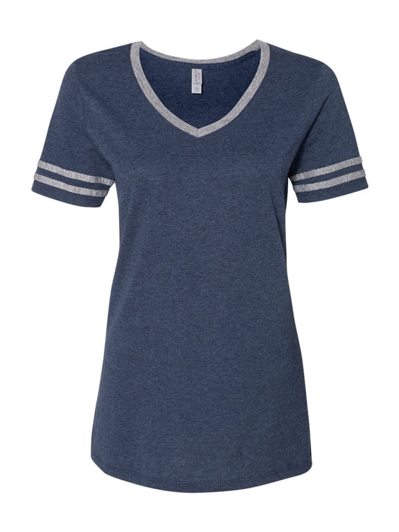 602WVR Ladies' 4.5 oz. TRI-BLEND Varsity V-Neck T-Shirt