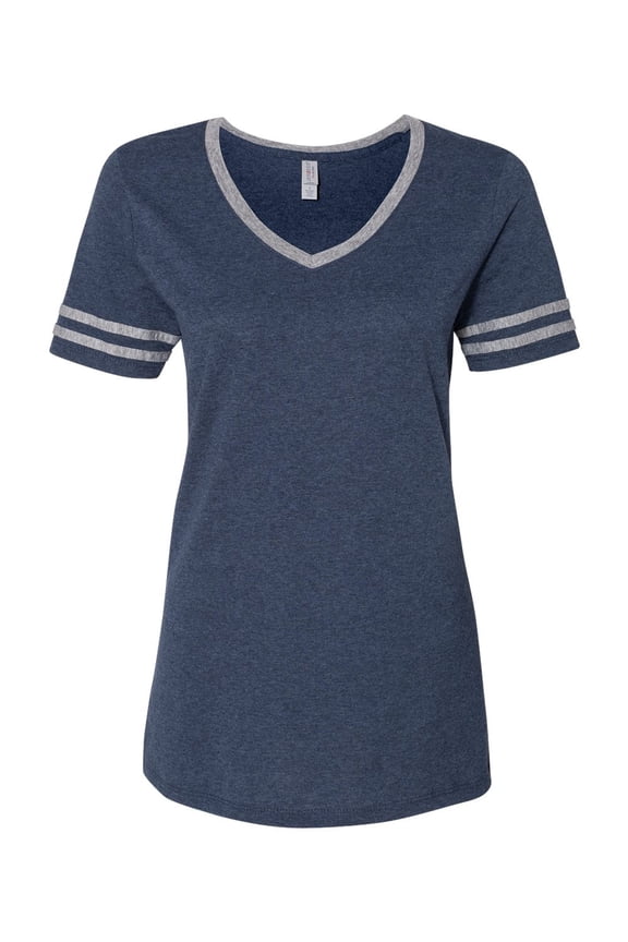602WVR Ladies' 4.5 oz. TRI-BLEND Varsity V-Neck T-Shirt