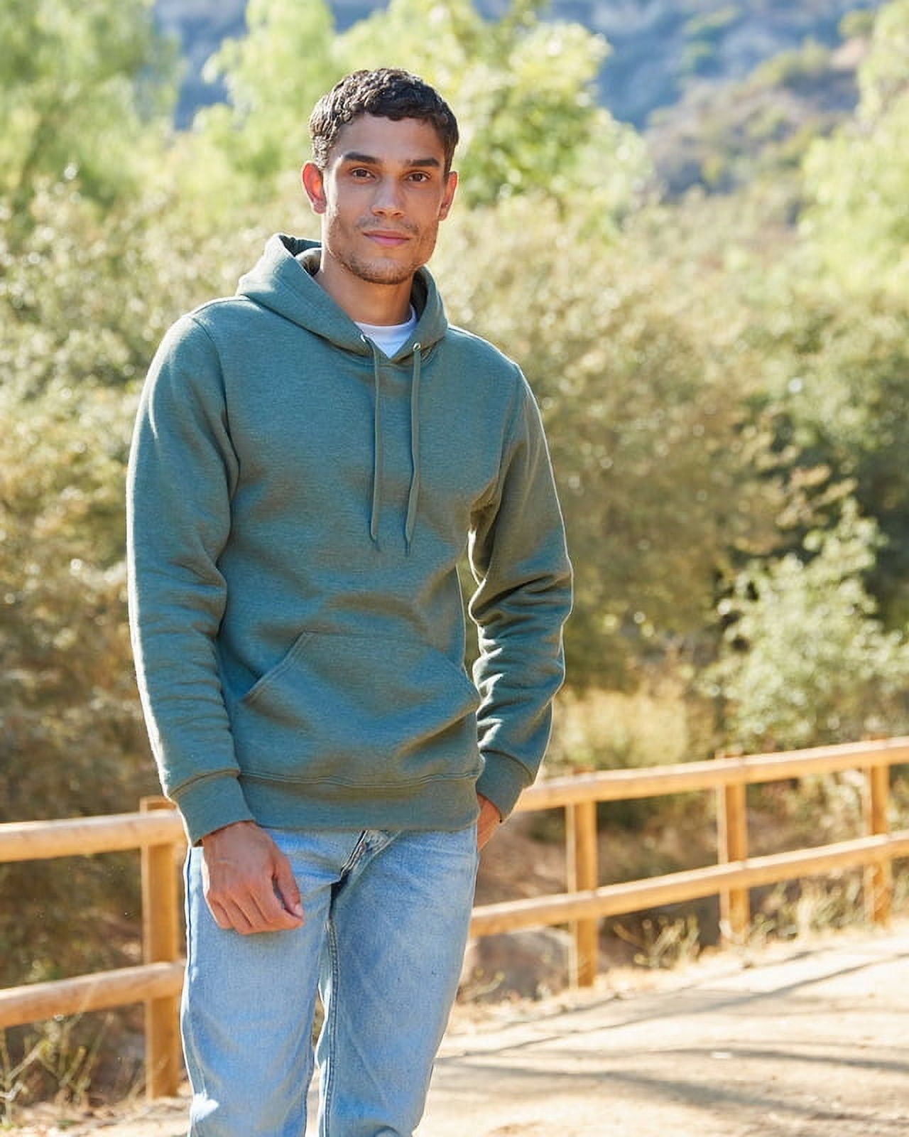 Jerzees 700MR Unisex Premium Eco Blend Fleece Pullover Hooded Sweatshirt MILITARY GRN HTH 3XL