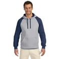 thumbnail image 1 of Jerzees 96CR Adult NuBlend® Colorblock Raglan Pullover Hooded Sweatshirt, 1 of 4
