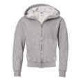 thumbnail image 1 of JERZEES - NuBlend Youth Full-Zip Hooded Sweatshirt - 993BR - Oxford - Size: L, 1 of 5
