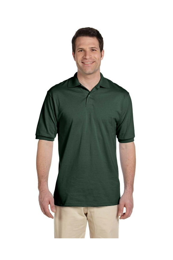 Adult 5.6 oz. SpotShield Jersey Polo M FOREST GREEN