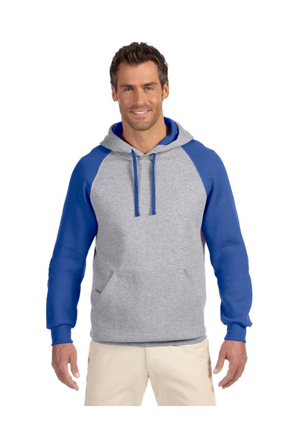 Adult 8 oz. NuBlend Colorblock Raglan Pullover Hood - 96CR