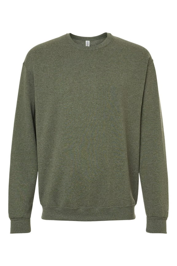 - Adult NuBlend FleeceCrew - 562 - MILITARY GRN HTH - S