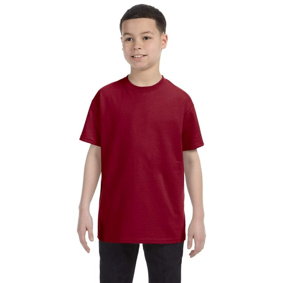 Jerzees Big Boy's Rib Collar Tear Away Label T-Shirt, Style 29B