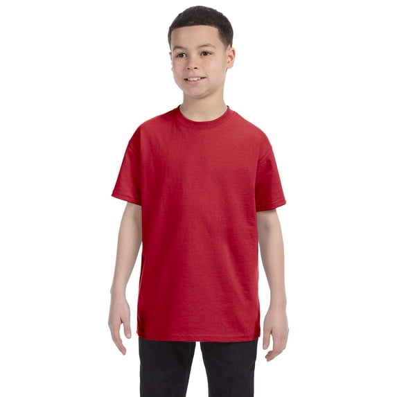 Jerzees Big Boy's Rib Collar Tear Away Label T-Shirt, Style 29B