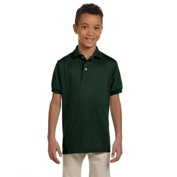 Jerzees Big Boy's Stain Resistant Tagless Label Polo Shirt, Style 437Y