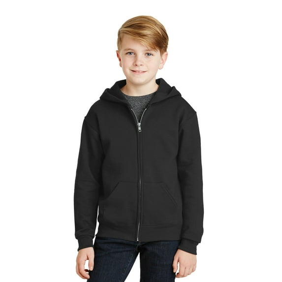 Jerzees Big Boys Full-Zip Hooded Fleece Waistband Sweatshirt