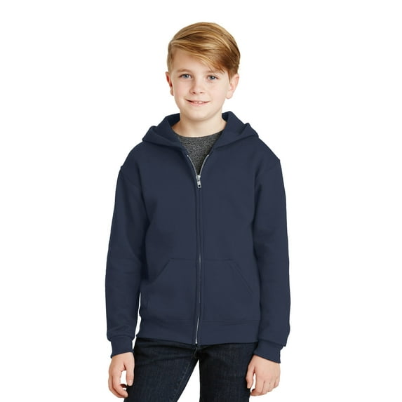 Jerzees Big Boys Full-Zip Hooded Fleece Waistband Sweatshirt