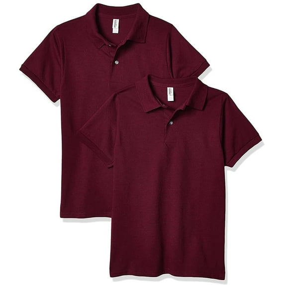 Jerzees Big Boy's Spotshield Youth Jersey Sport Shirt Shirt, Maroon, Medium, Pack of 2