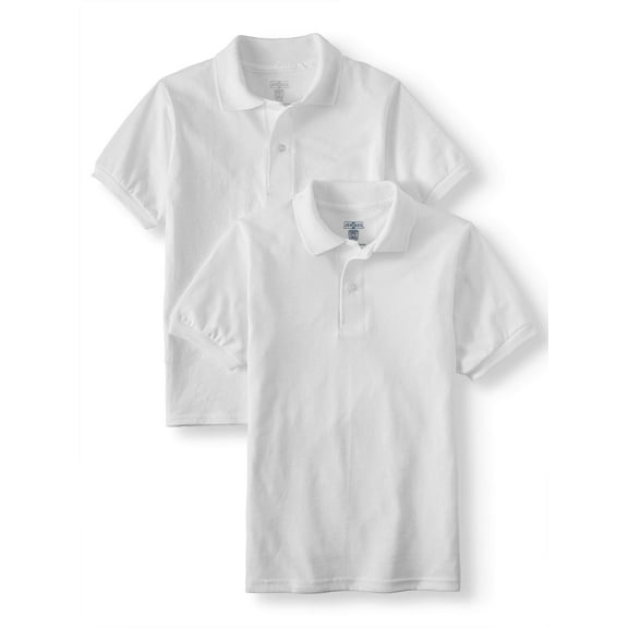 Jerzees Boys School Uniform SpotShield Short Sleeve Polo, 2 Pack