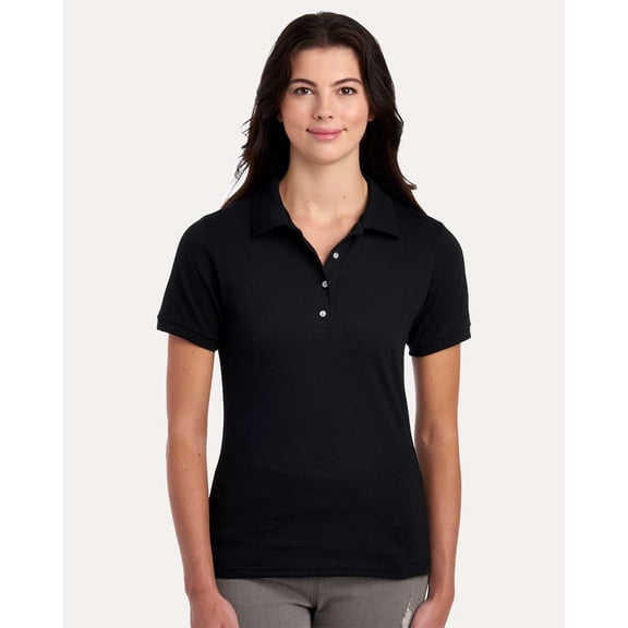 JERZEES 437F Women's Dri-Power Polo-Black-2XL
