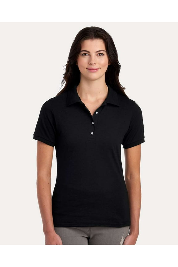 437F Women's Dri-Power Polo-Black-S