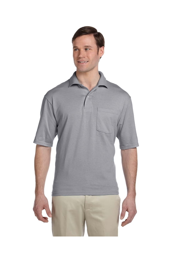 Men's Five Point Left Chest Pocket Polo Shirt, Style 436MP