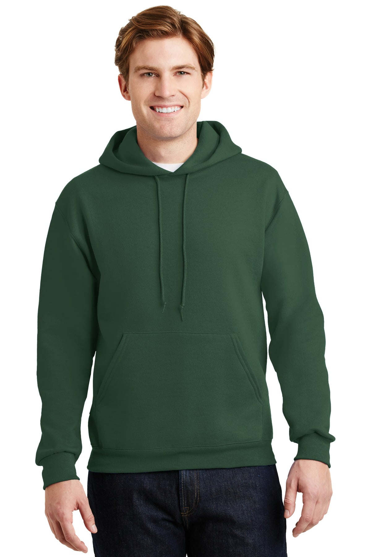 Jerzees Men's Super Sweats Pullover Hoodie - 50/50 Cotton/Poly Blend, Double-Ply Hood, Pouch Pocket