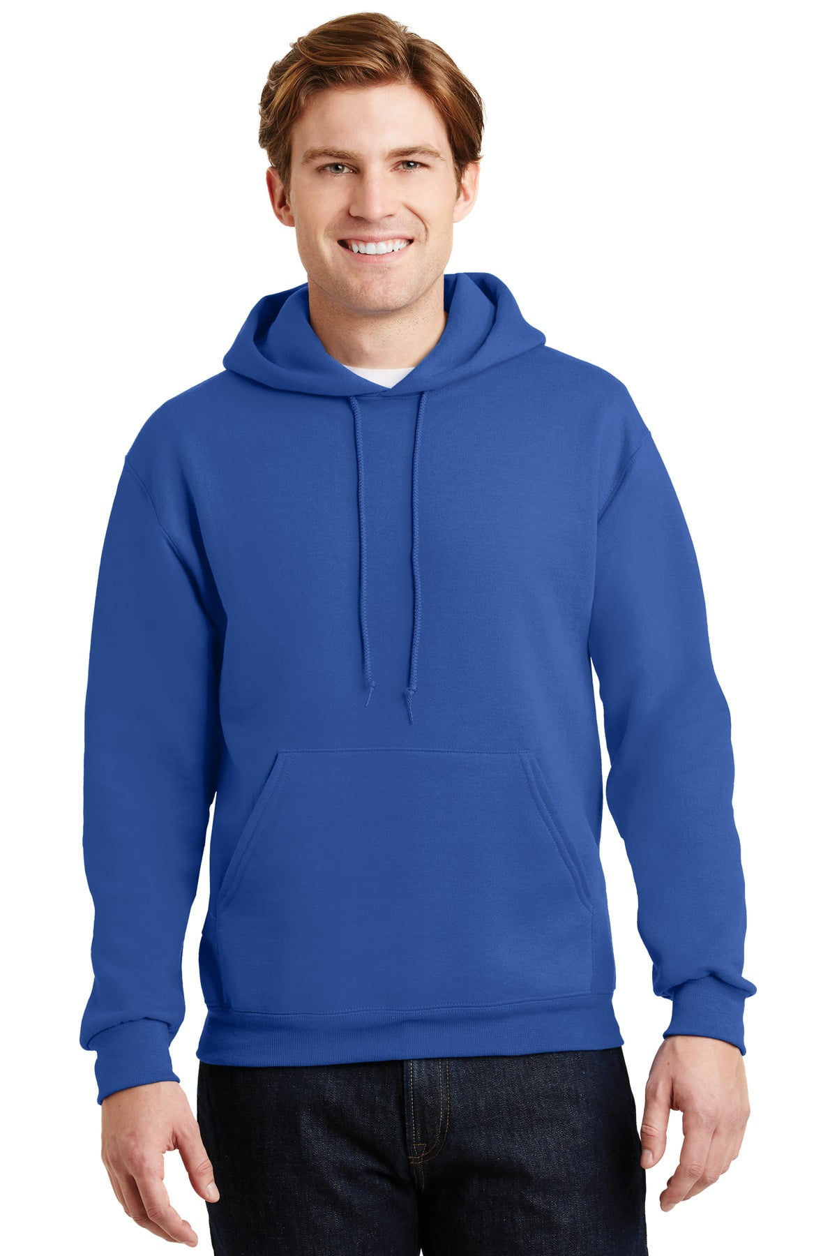 Jerzees Men s Long Sleeve SUPER SWEATS Pullover Hooded Sweatshirt 4997M Walmart Business Supplies