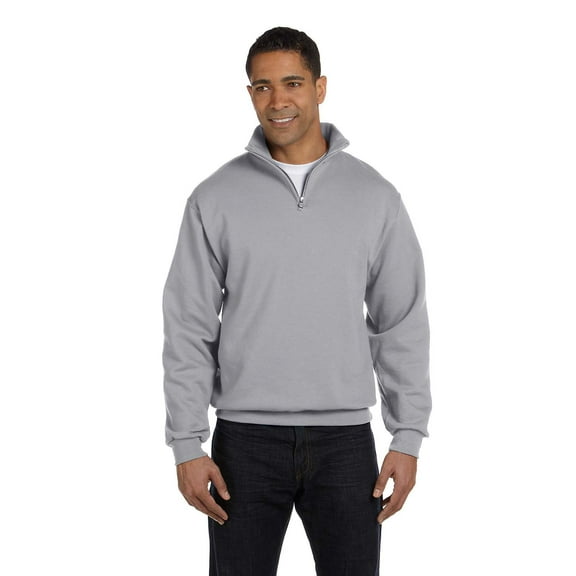 Jerzees Men's Quarter Zip Cadet Collar Pullover Sweatshirt, Sizes S-3XL