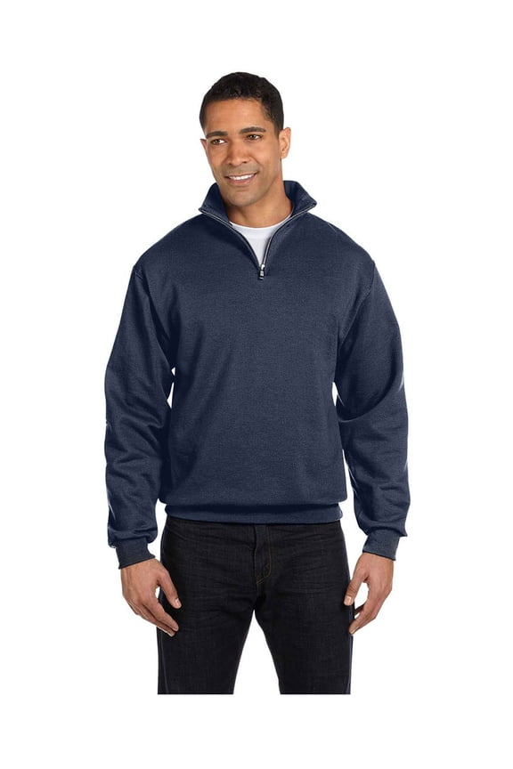 Men's Quarter-Zip Cadet Collar Pullover Sweatshirt, Style 995M