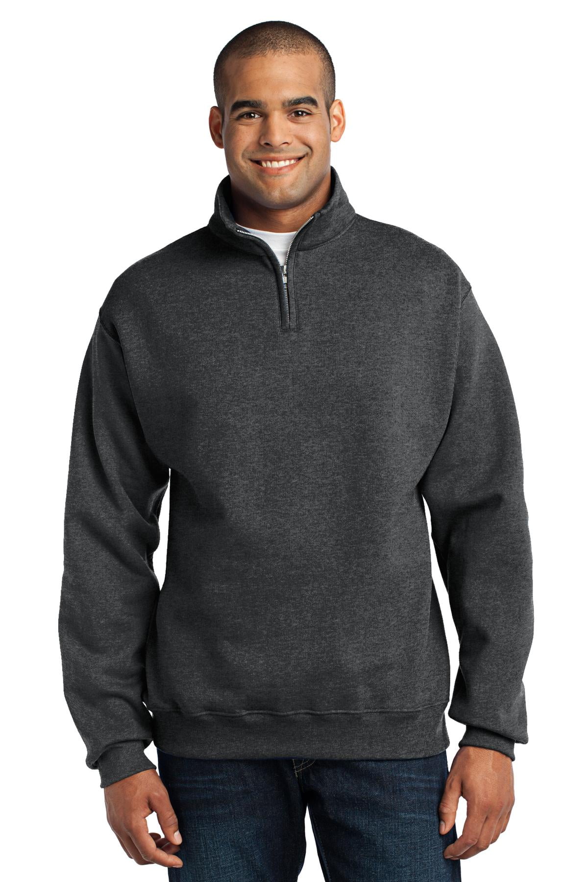 Jerzees Men s Quarter Zip Cadet Collar Pullover Sweatshirt