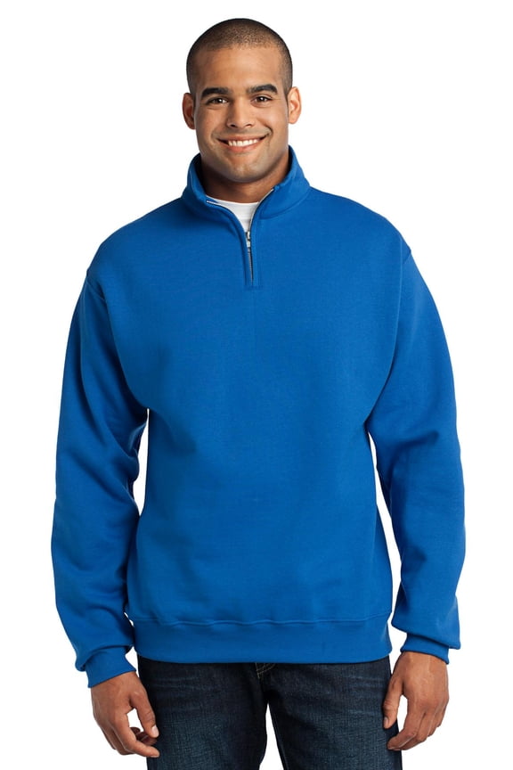 Men's Quarter-Zip Cadet Collar Pullover Sweatshirt