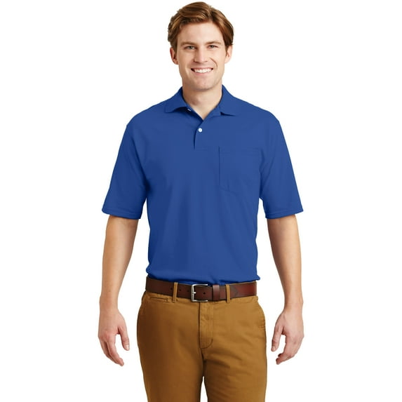 Jerzees Men's Short Sleeve SpotShield 5.6-Ounce Jersey Knit Sport Shirt with Pocket - 436MP