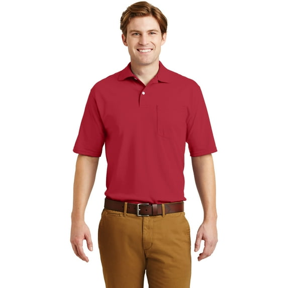 Jerzees Men's Short Sleeve SpotShield 5.6-Ounce Jersey Knit Sport Shirt with Pocket - 436MP