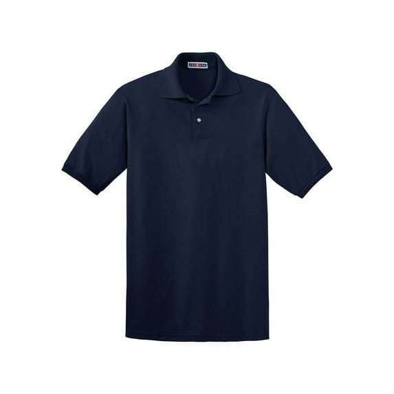 Jerzees Men's SpotShield Button Down Polo Sport Shirt, Navy 2XL