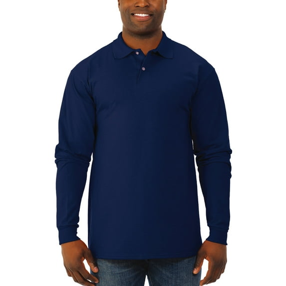 Jerzees Men's Spotshield Long Sleeve Polo Shirt