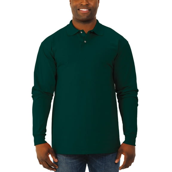 Jerzees Men's Spotshield Long Sleeve Polo Shirt