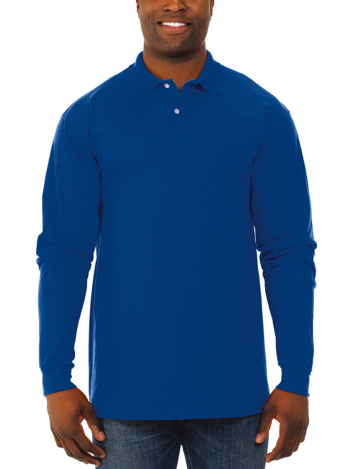 Jerzees Men's Spotshield Long Sleeve Polo Shirt   Walmart.com