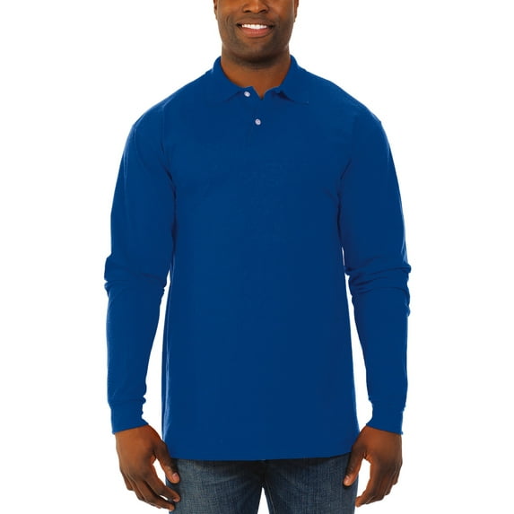 Jerzees Men's Spotshield Long Sleeve Polo Shirt