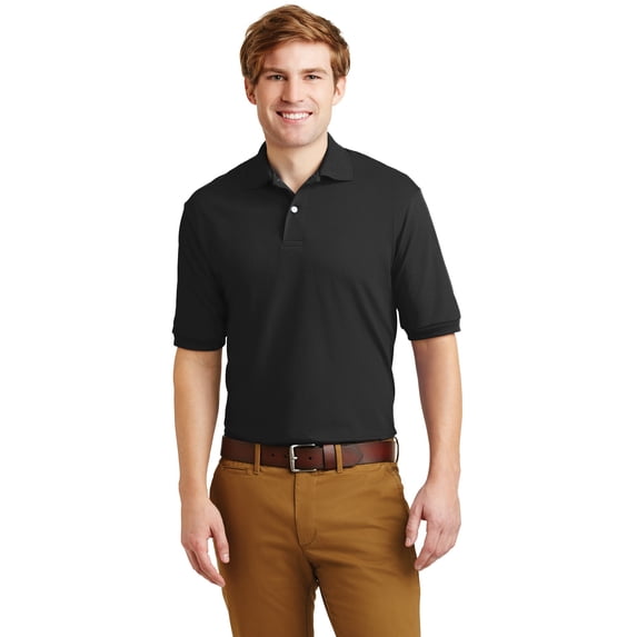 Jerzees Men's Stain Resistant 1X1 Ribbed Cuffs Polo Shirt